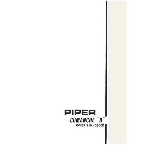 Essco Aircraft Aircraft Manual Piper PA24-260 B Comanche 1966-69 Owner's Manual (part# 753-696)