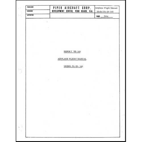 Essco Aircraft Aircraft Manual Piper PA28-140 Flight Manual (part# VB-160)