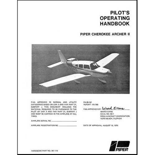 パイパーアーチャーII POH Piper PA-28 Series Warrior, Archer, Arrow, Dakota POH's