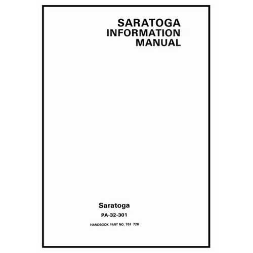 Essco Aircraft Aircraft Manual Piper PA32-301 Saratoga 1980 & Up POH (761-728)
