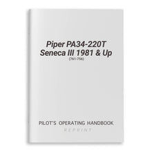 Essco Aircraft Aircraft Manual Piper PA34-220T Seneca III 1981 & Up POH (761-756)