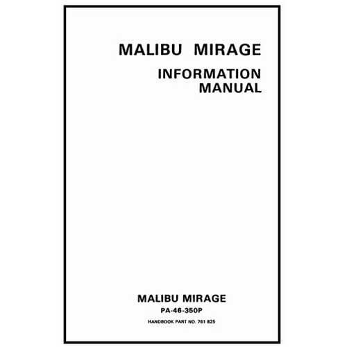 Essco Aircraft Aircraft Manual Piper PA46-350P Malibu Mirage1989-95 POH (761-825)