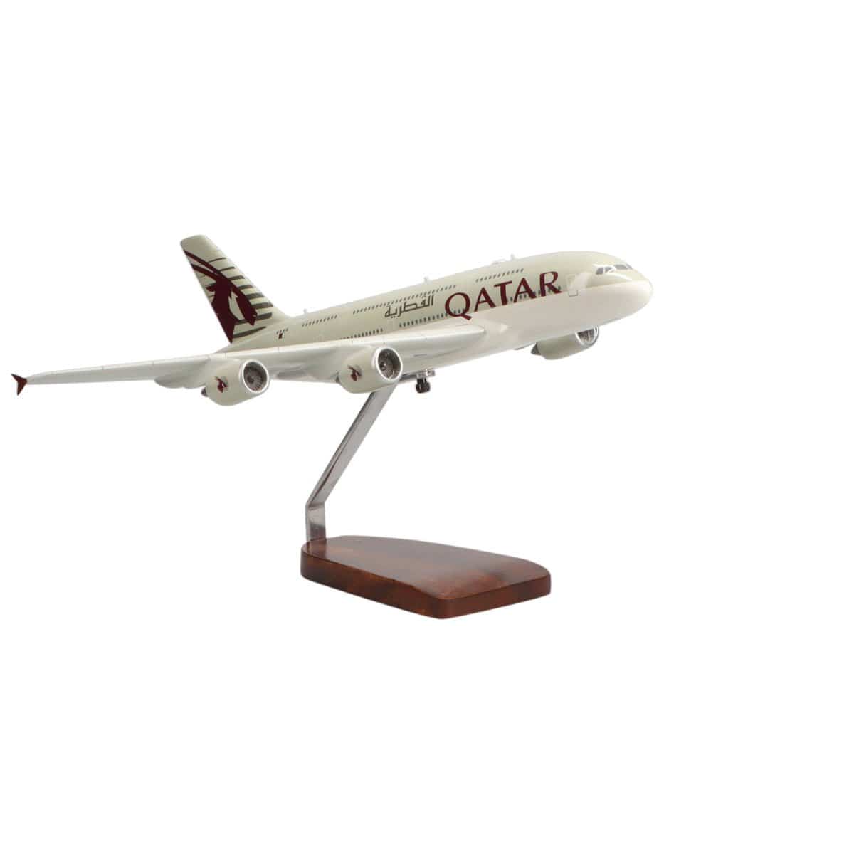 High Flying Models Aircraft Models Airbus A380 Qatar Airways Large Mahogany Model