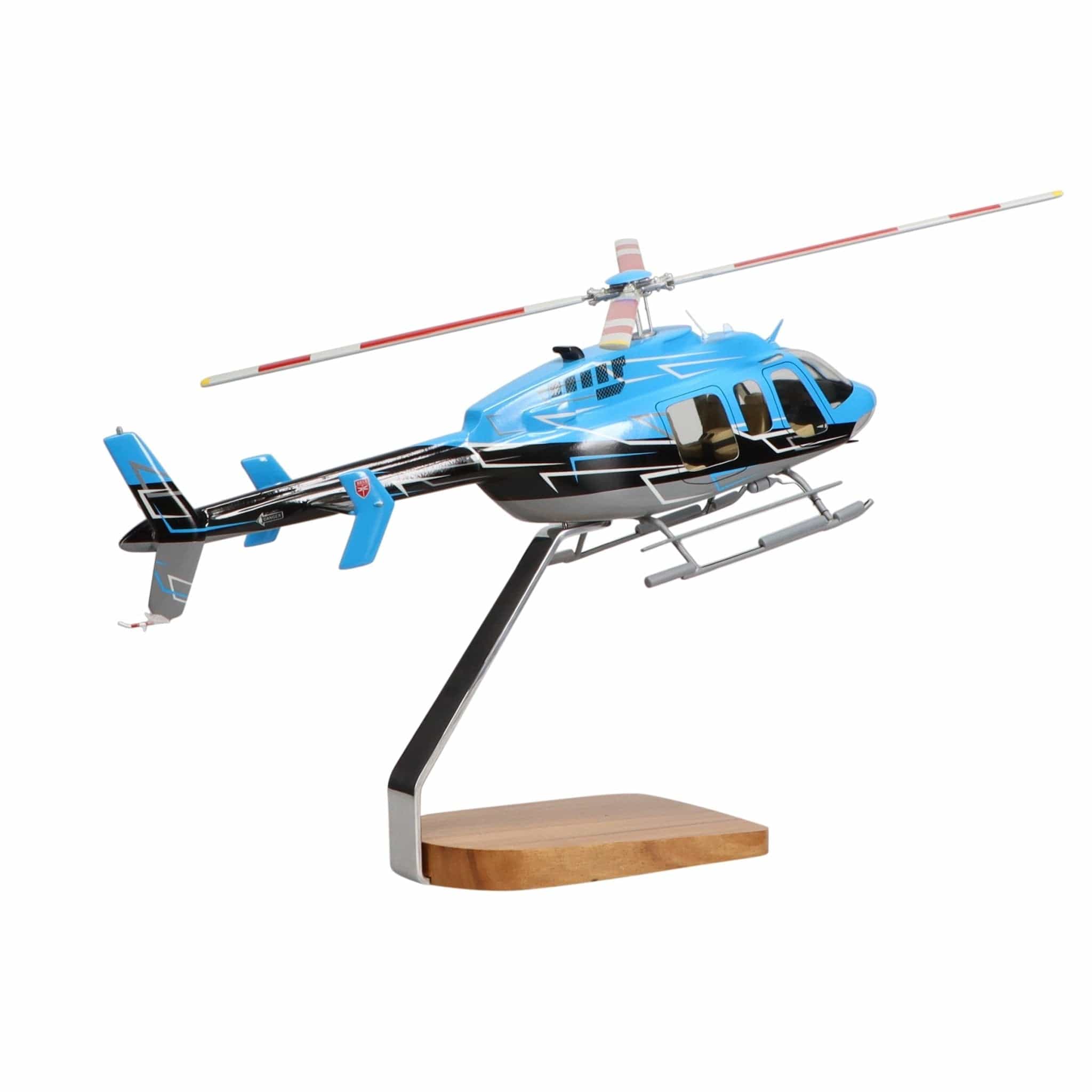 Bell 407 Mahogany Model Clear Canopy Aviation Collectible