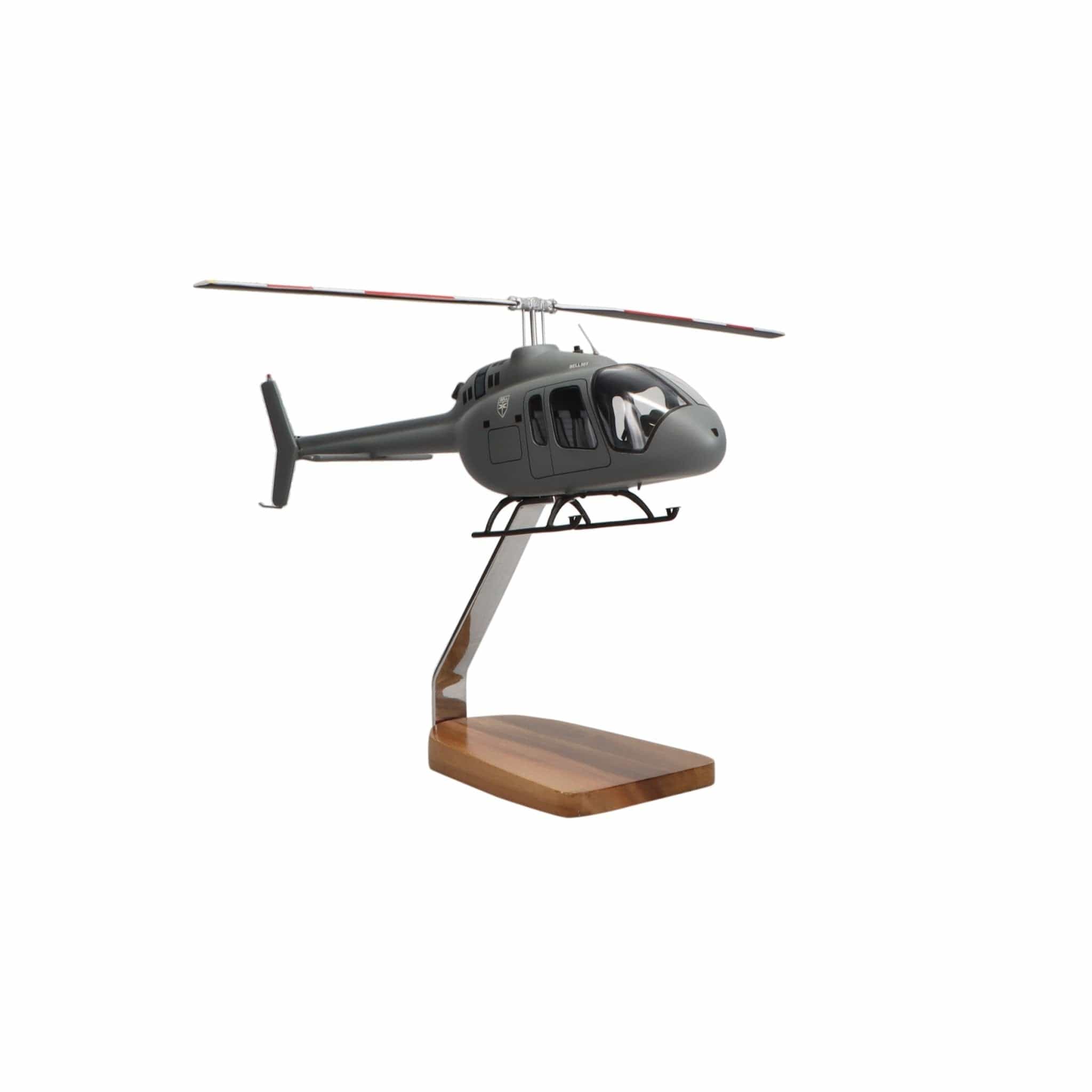 Bell 505 Jet Ranger Model – Handcrafted Mahogany Collectible