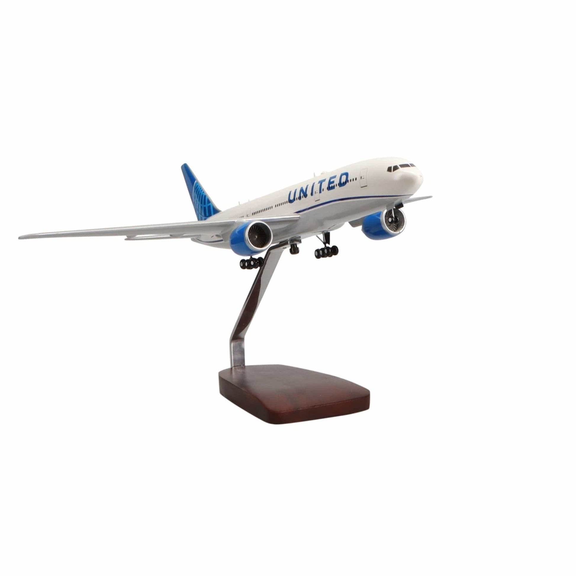 High Flying Models Aircraft Models Boeing 777-200 United Airlines (2019 New Livery) Large Mahogany Model