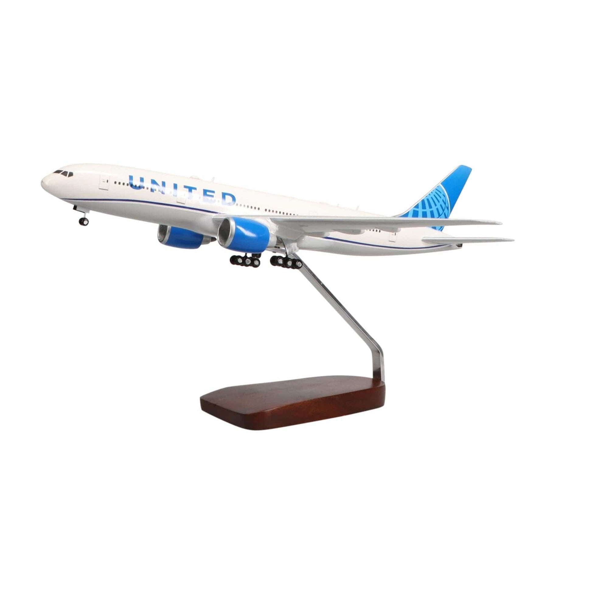 High Flying Models Aircraft Models Boeing 777-200 United Airlines (2019 New Livery) Large Mahogany Model