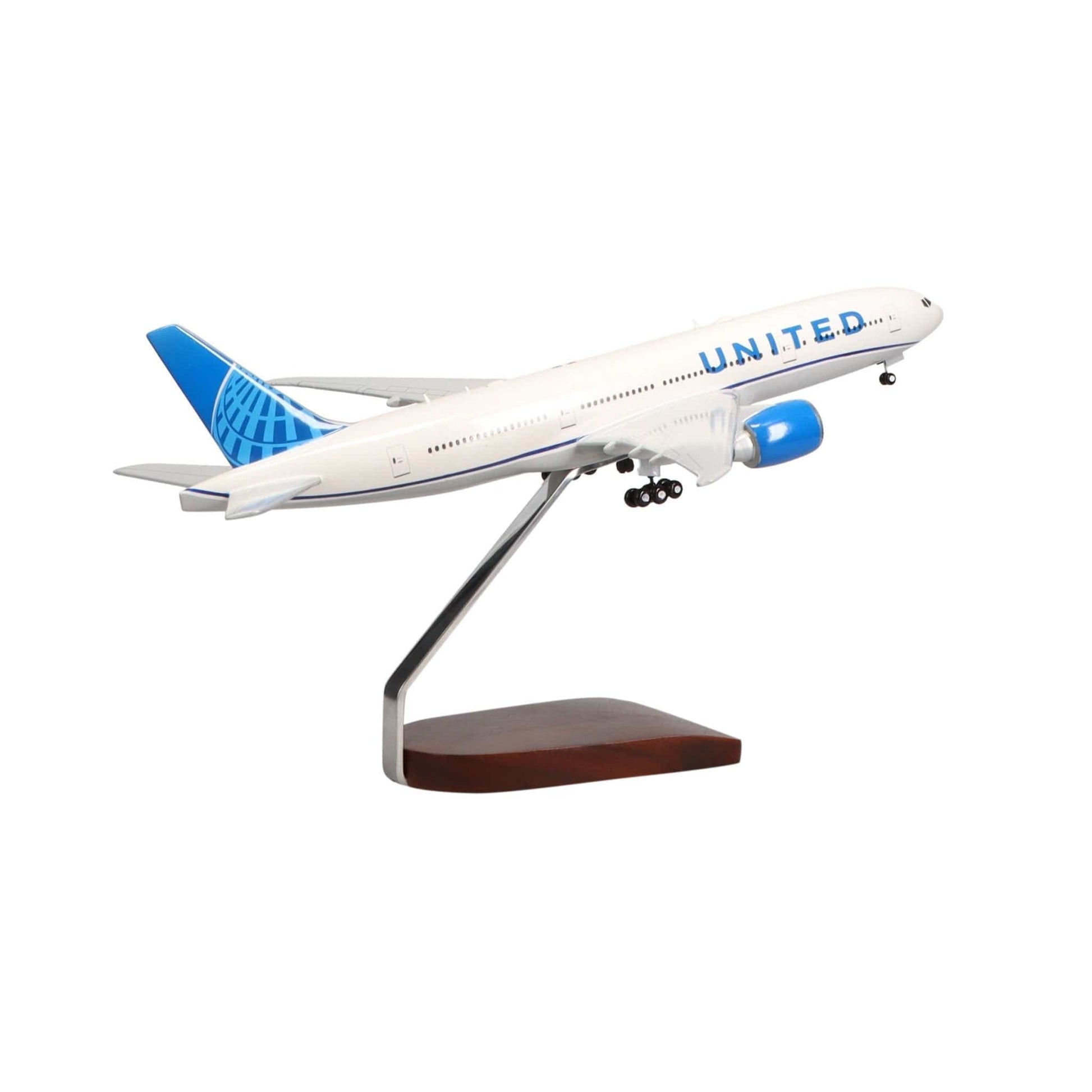 High Flying Models Aircraft Models Boeing 777-200 United Airlines (2019 New Livery) Large Mahogany Model