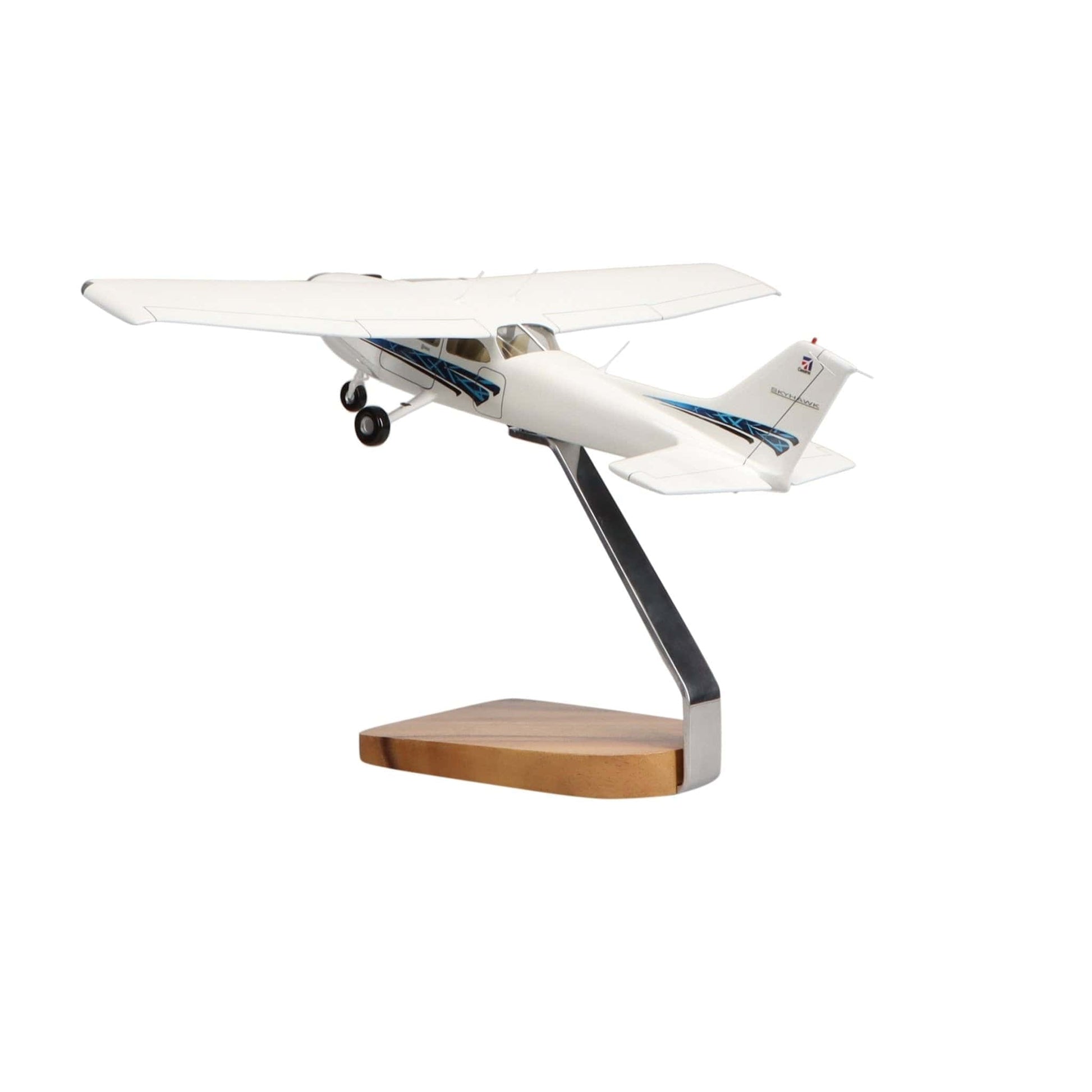 High Flying Models Aircraft Models Cessna® 172 Skyhawk SP (Blue) Clear Canopy Large Mahogany Model