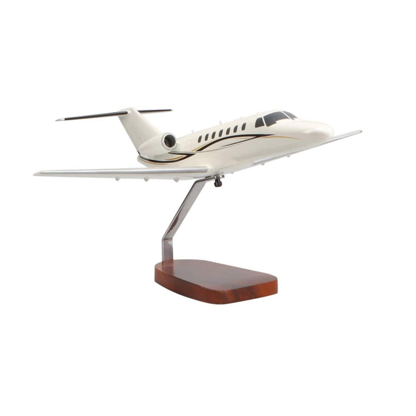 Cessna Citation CJ3 light business jet large mahogany model on a numbered display base