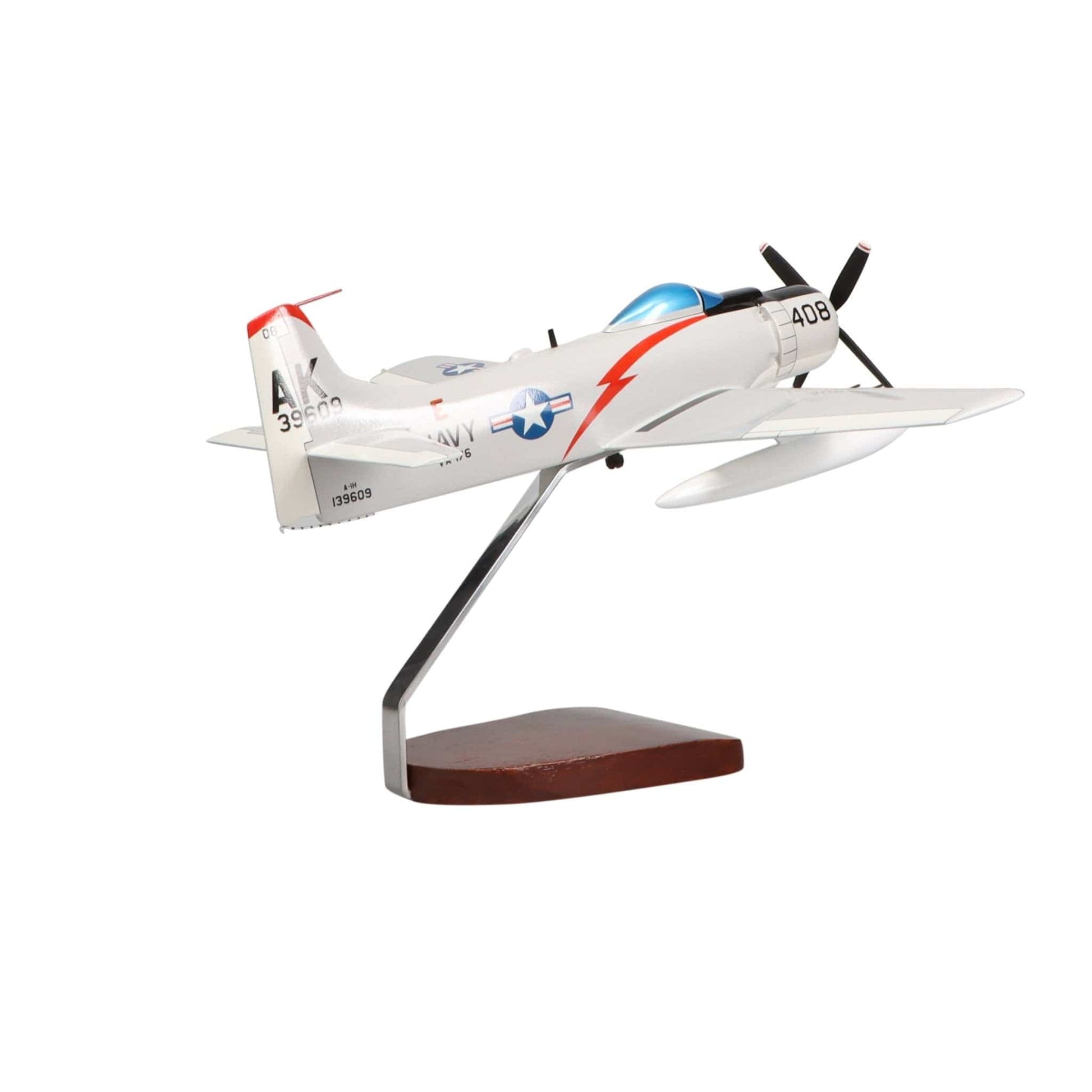 High Flying Models Aircraft Models Douglas A-1 Skyraider Large Mahogany Model