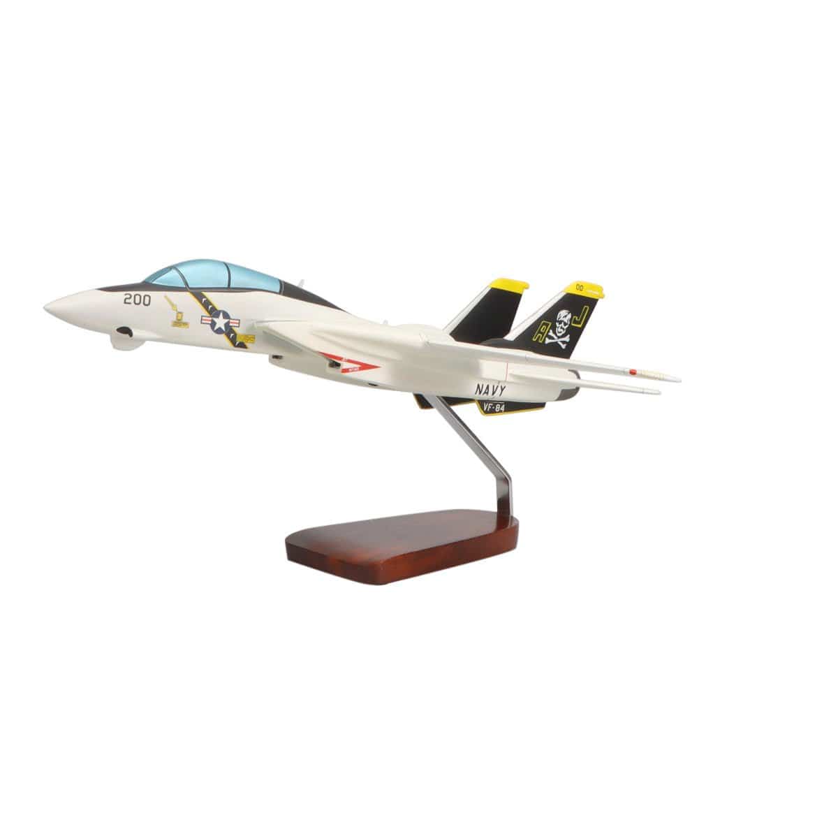 High Flying Models Aircraft Models Grumman F-14A Tomcat® VF-84 Jolly Rogers Large Mahogany Model