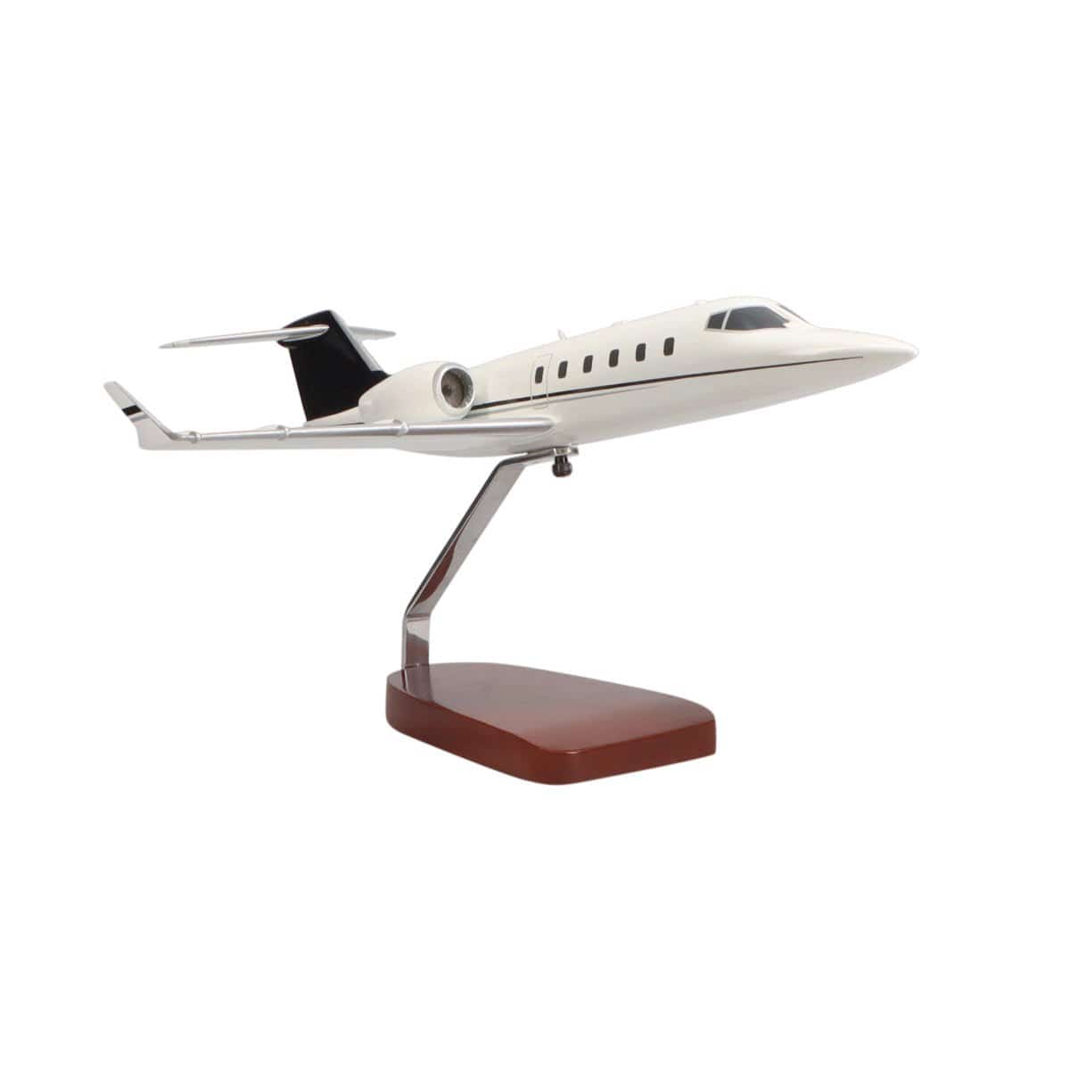 High Flying Models Aircraft Models Learjet 60 (Black, Grey) Large Mahogany Model