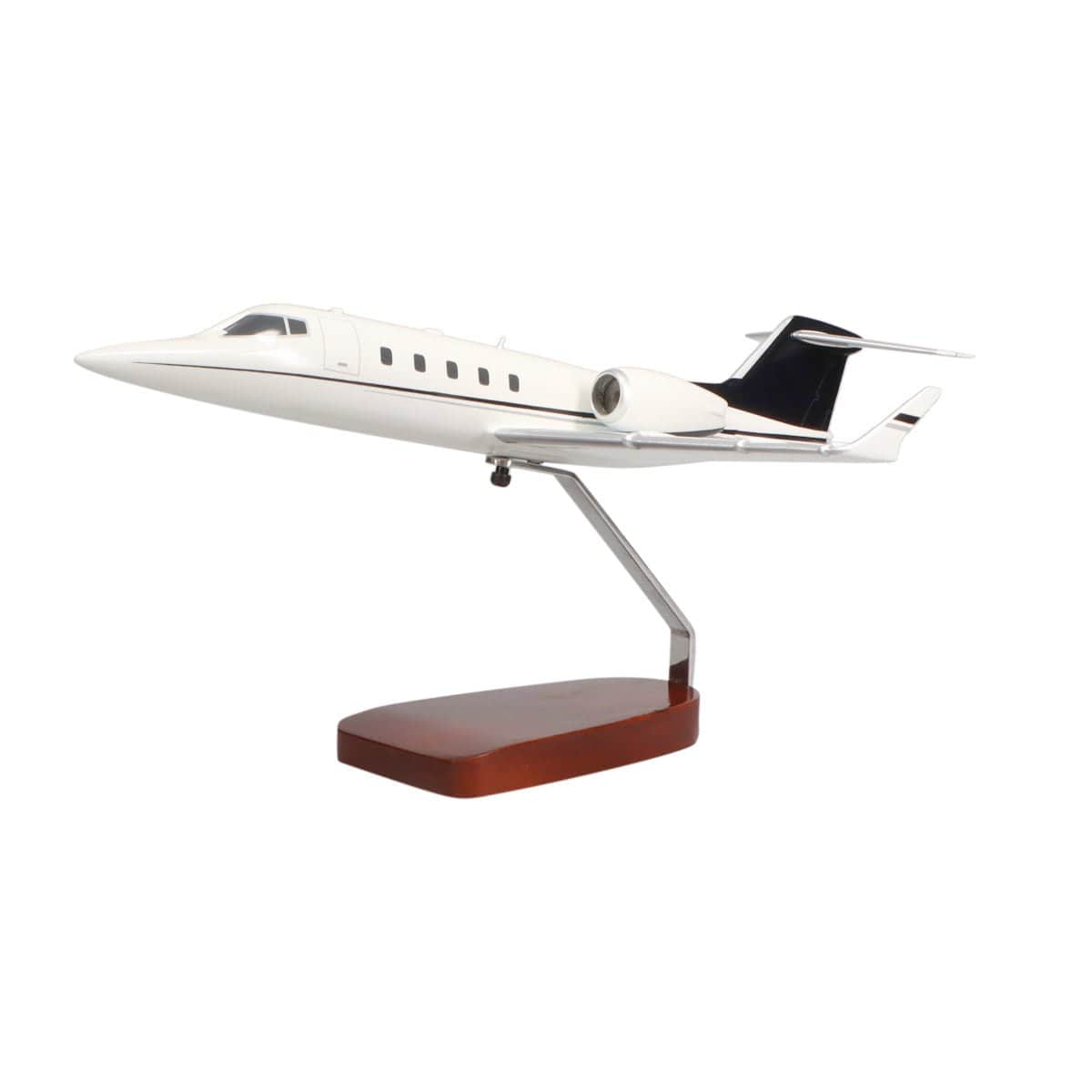 High Flying Models Aircraft Models Learjet 60 (Black, Grey) Large Mahogany Model