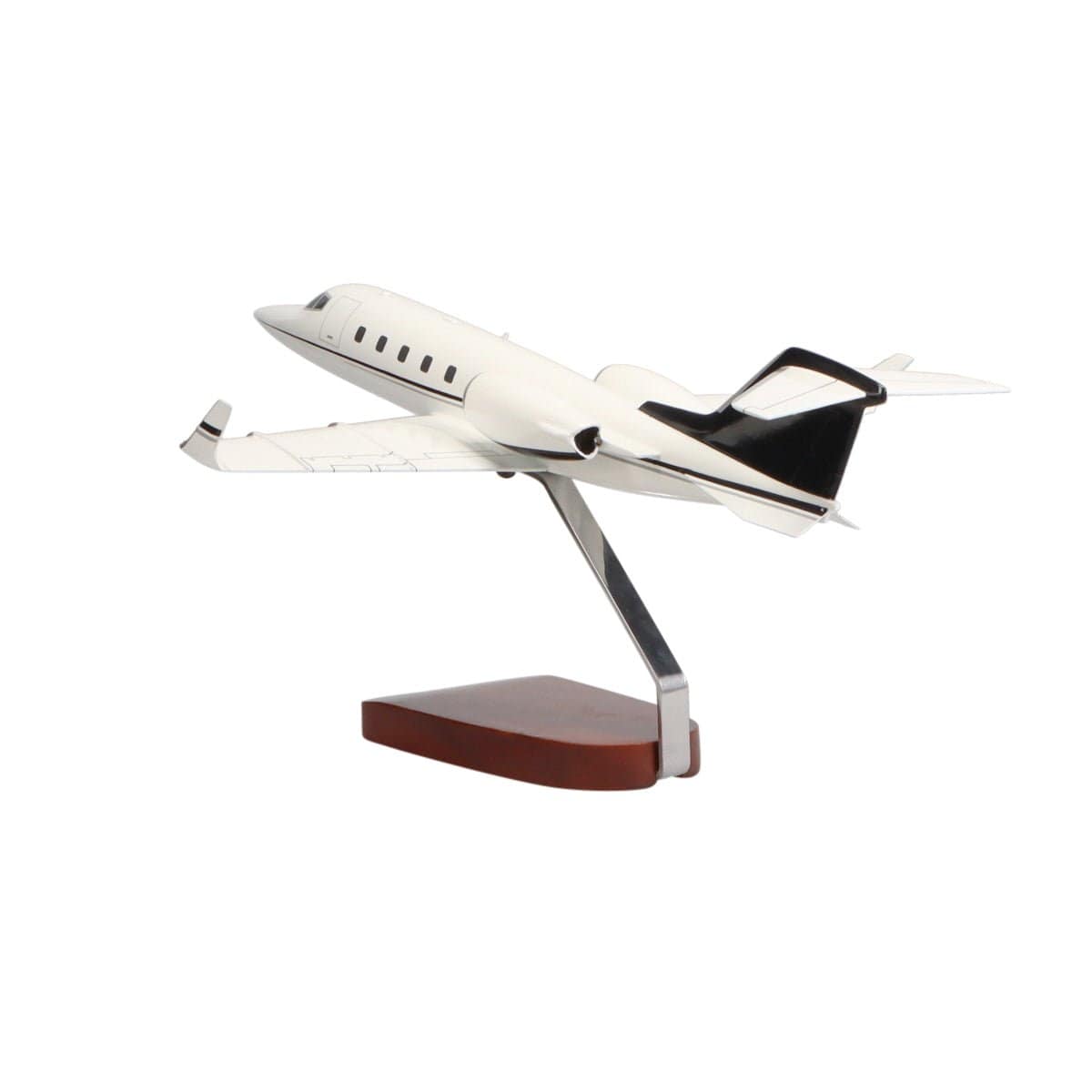 High Flying Models Aircraft Models Learjet 60 (Black, Grey) Large Mahogany Model