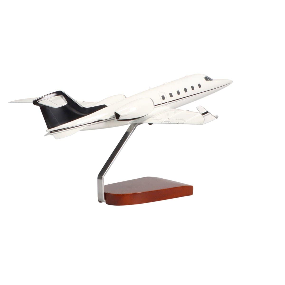 High Flying Models Aircraft Models Learjet 60 (Black, Grey) Large Mahogany Model