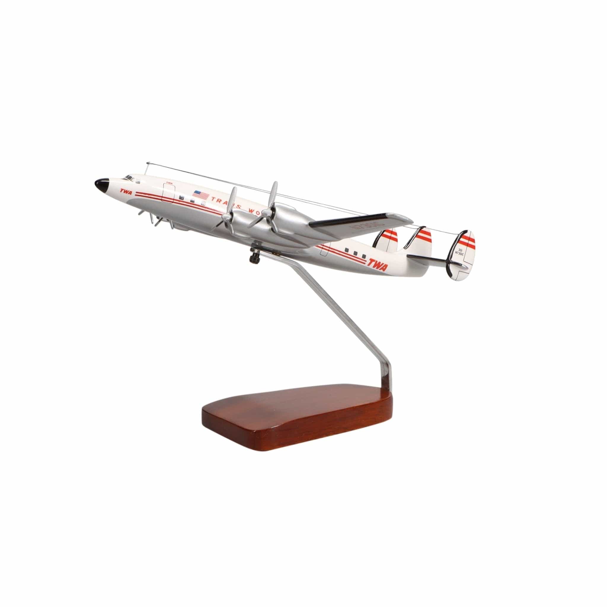 High Flying Models Aircraft Models Lockheed L-1649 Starliner® TWA (Trans World Airlines) Large Mahogany Model