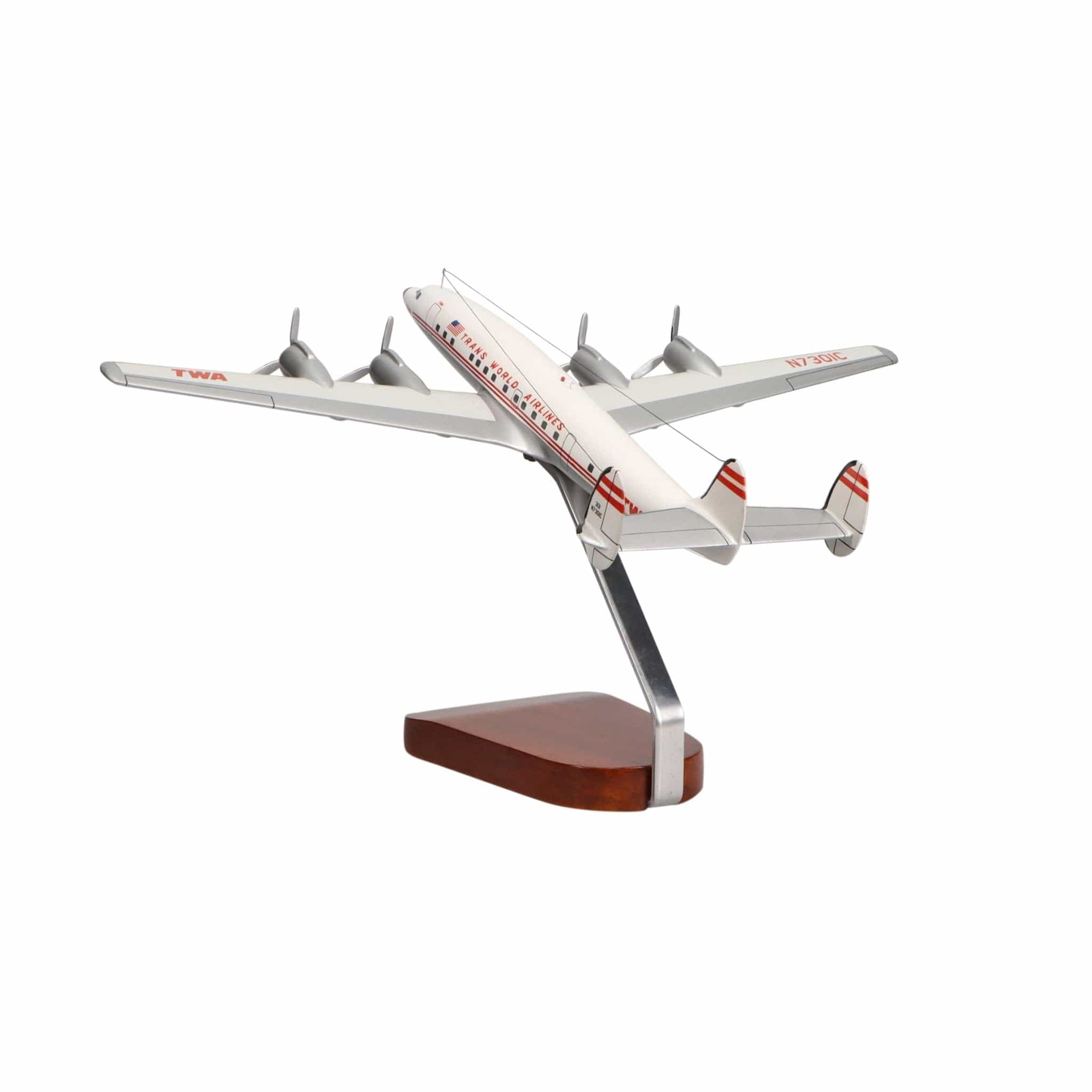 High Flying Models Aircraft Models Lockheed L-1649 Starliner® TWA (Trans World Airlines) Large Mahogany Model