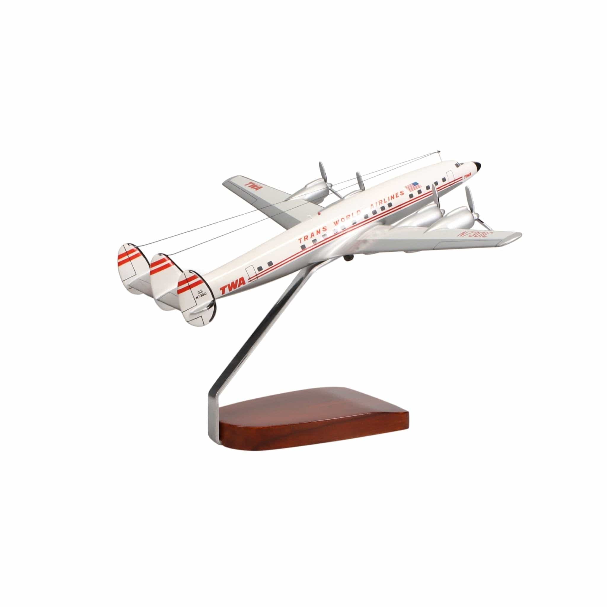 High Flying Models Aircraft Models Lockheed L-1649 Starliner® TWA (Trans World Airlines) Large Mahogany Model