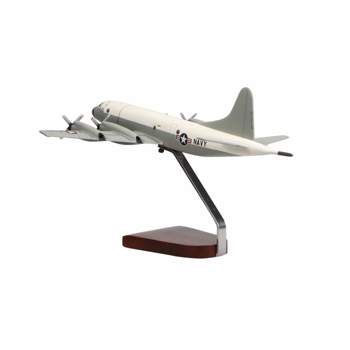 High Flying Models Aircraft Models Lockheed Martin P-3C Orion® (Hi-Vis White/Grey) Large Mahogany Model