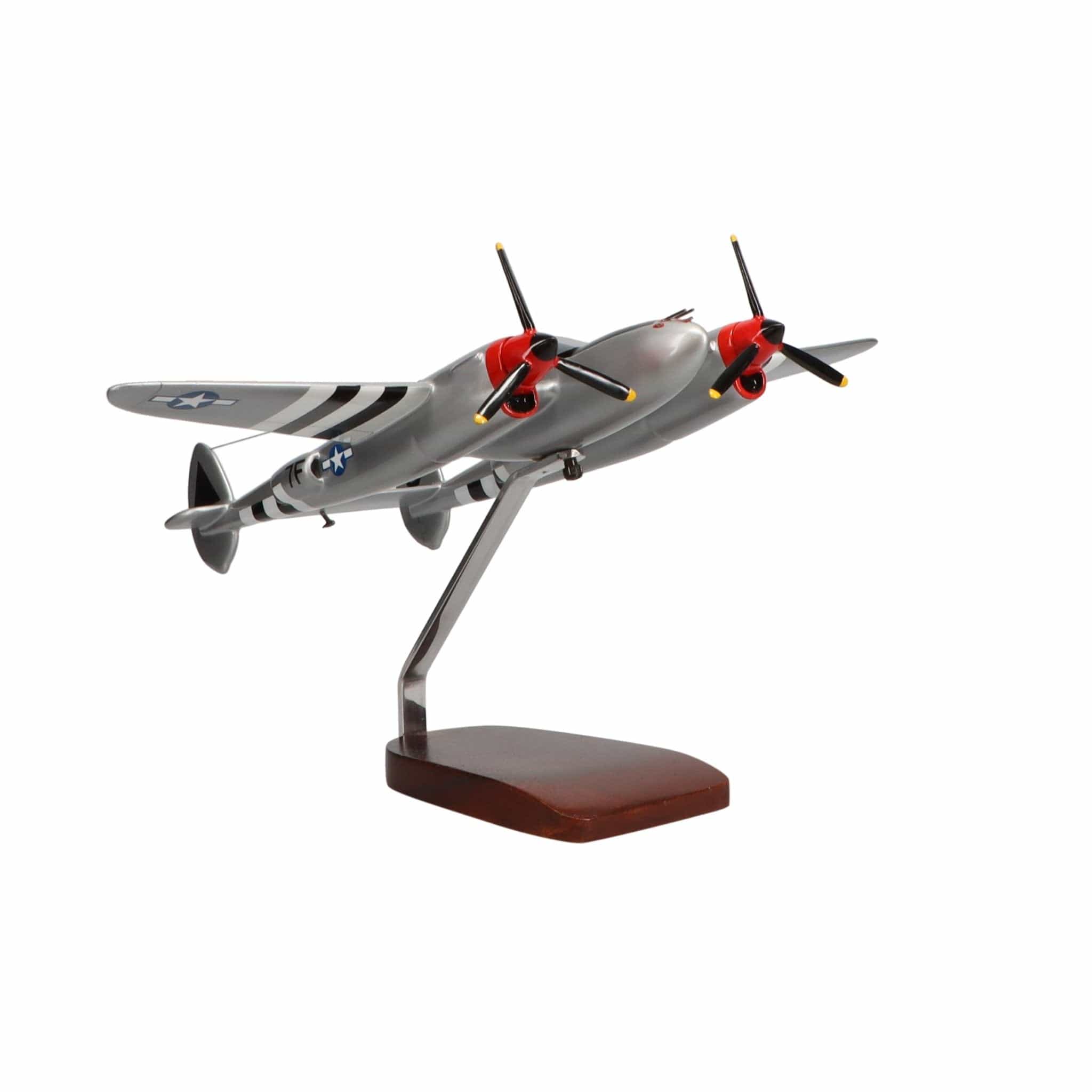 High Flying Models Aircraft Models Lockheed P-38 Lightning® (Silver) Large Mahogany Model