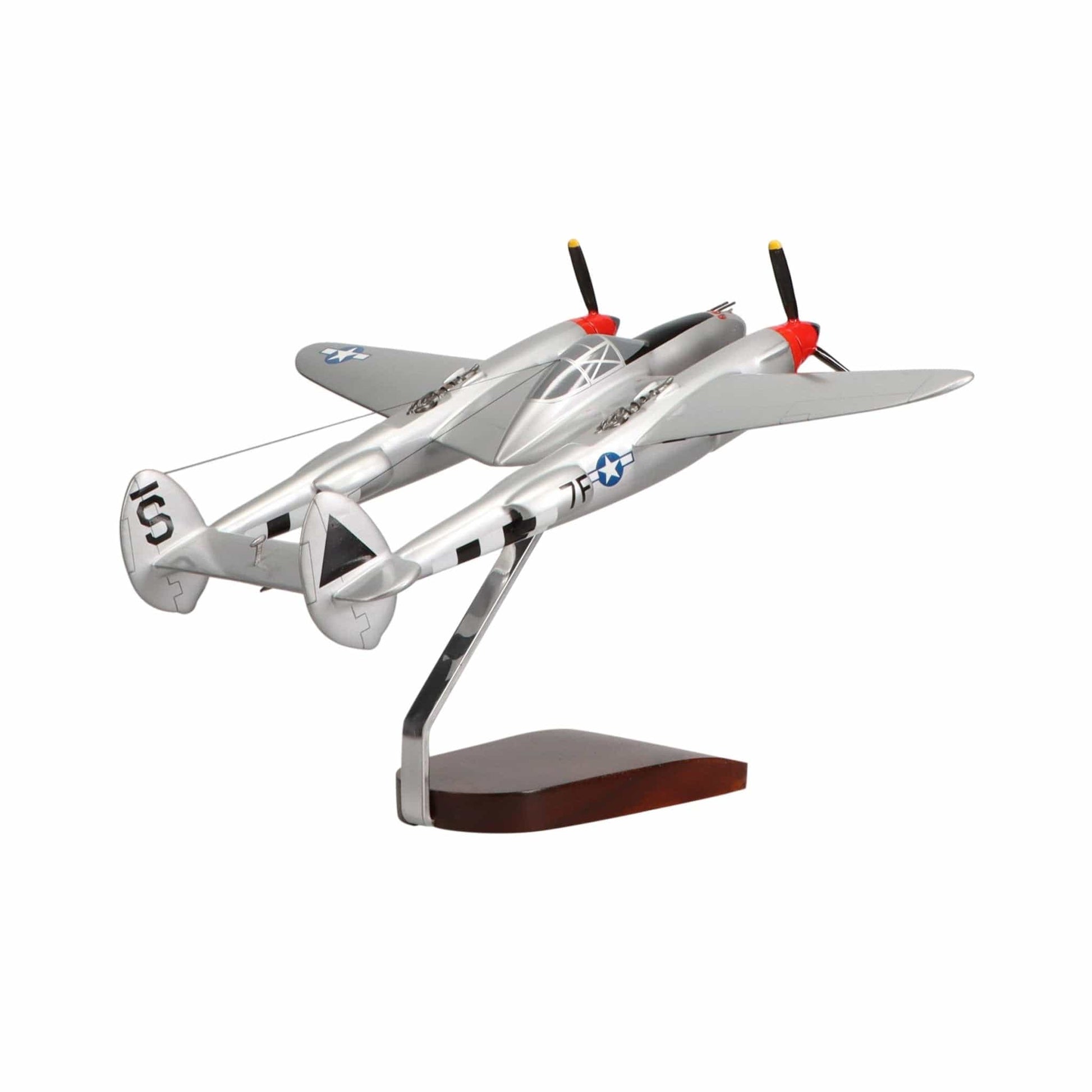 High Flying Models Aircraft Models Lockheed P-38 Lightning® (Silver) Large Mahogany Model