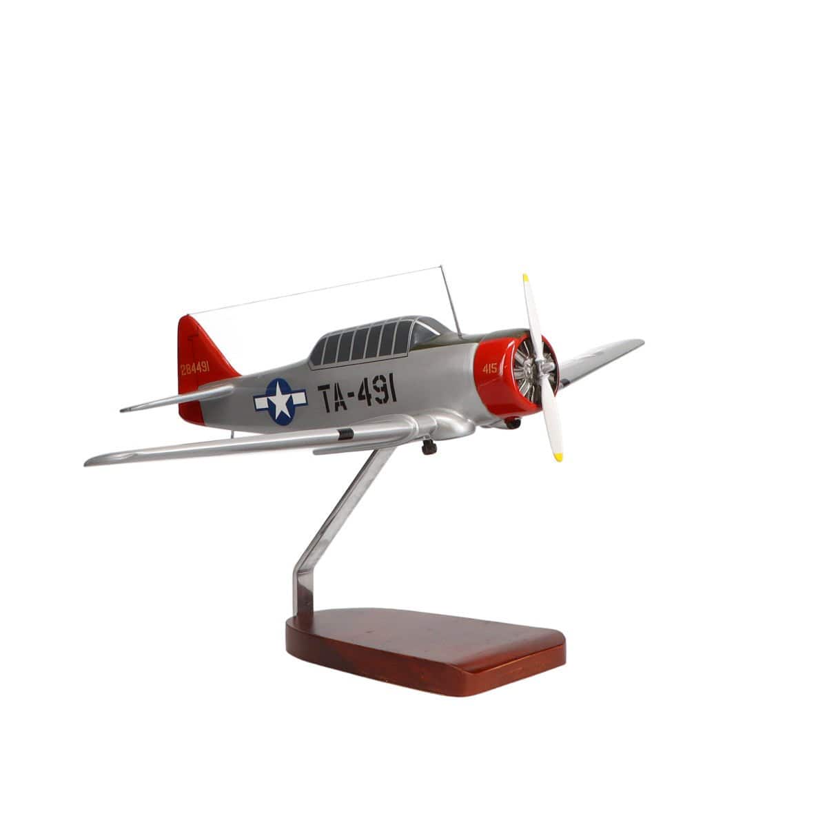 High Flying Models Aircraft Models North American AT-6G Texan U.S. Air Force (Silver) Large Mahogany Model