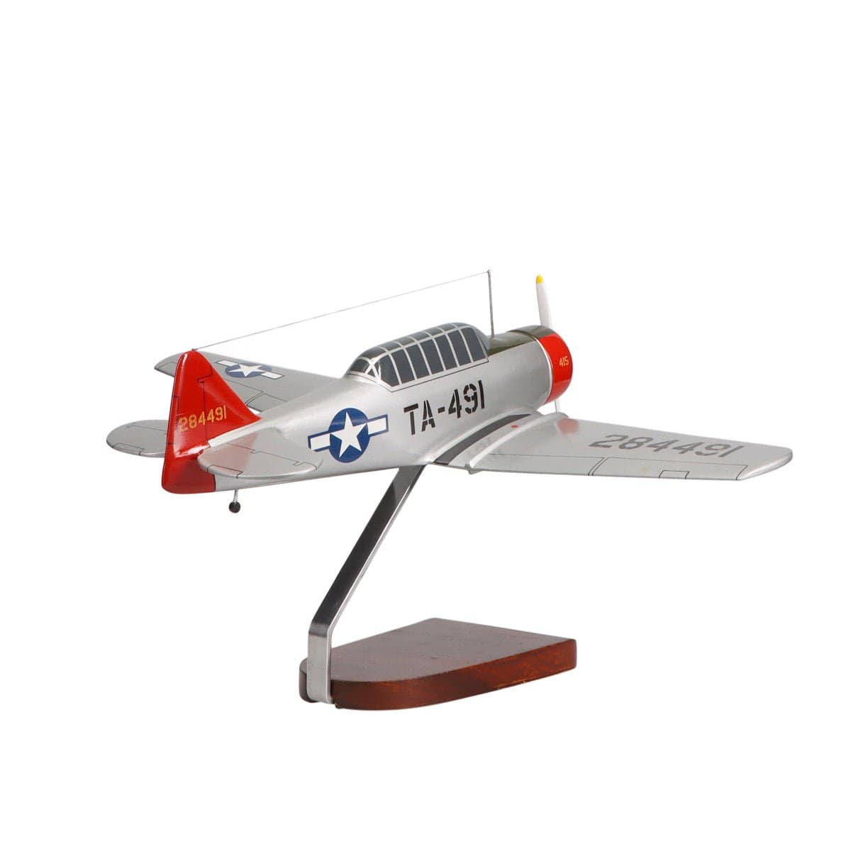 High Flying Models Aircraft Models North American AT-6G Texan U.S. Air Force (Silver) Large Mahogany Model