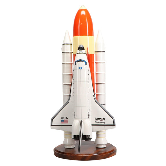 High Flying Models Aircraft Models Space Shuttle Discovery with Booster Large Mahogany Model