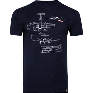 ATP Flight School Aviation Blueprint T-Shirt