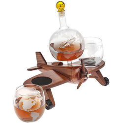 Airplane Decanter Set with 2 Glasses