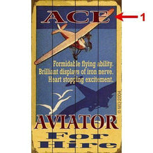 Meissenburg Designs Artwork & Prints Ace Aviator For Hire Personalized Wood Sign 18x30