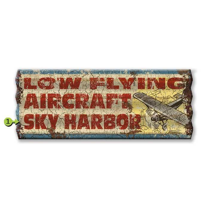 Meissenburg Designs Artwork & Prints Low Flying Aircraft Personalized Corrugated Sign 17x44