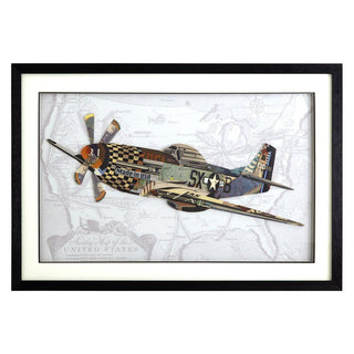 Obra de arte en técnica mixta del P-51 Mustang de Alex John: el icónico avión de combate de la Segunda Guerra Mundial