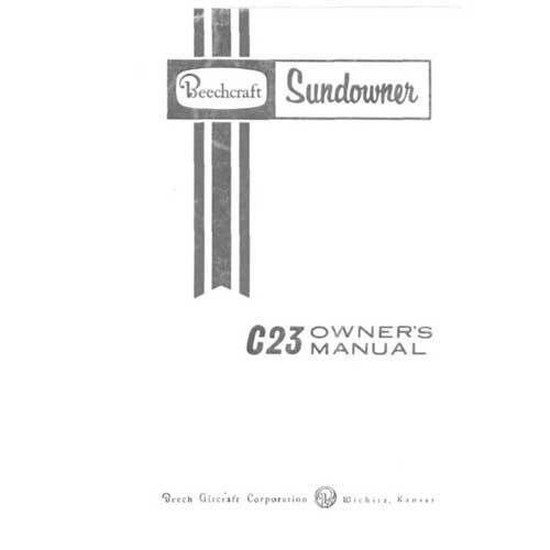 Beech C23 Sundowner Owner's Manual (part# 169-590008-13) - PilotMall.com