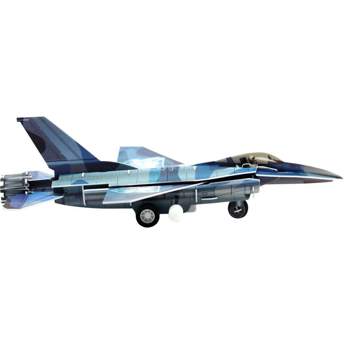 F-16 Fighter Jet Model Kit - Wind-Up 3D Puzzle | Pilot Toys