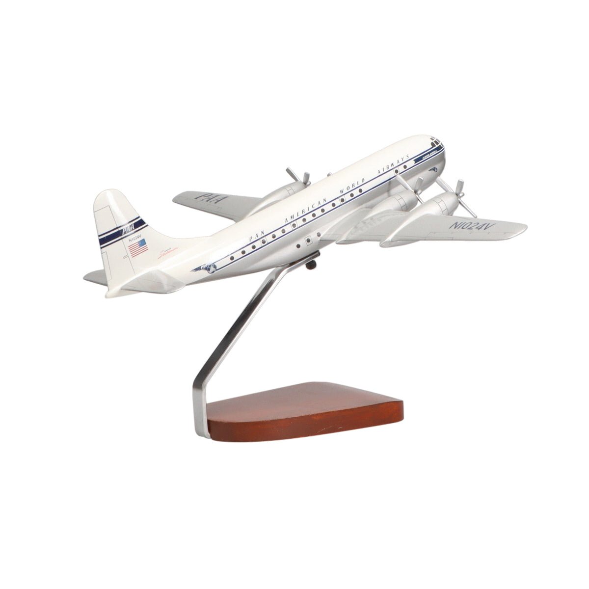 Boeing™ 377 Stratocruiser Pan Am Airways Limited Edition Large Mahogany Model - PilotMall.com