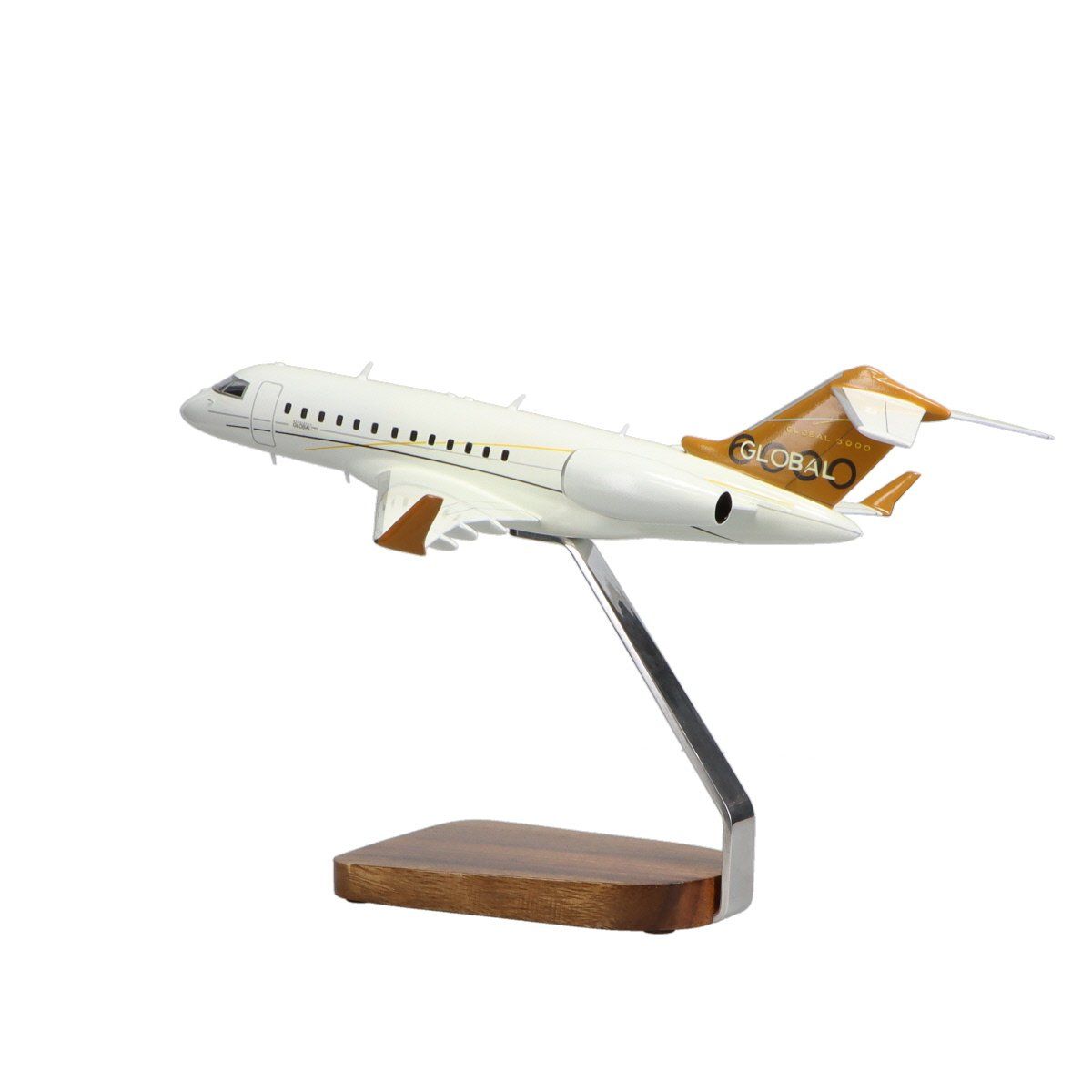 Bombardier Global Express Clear Canopy Limited Edition Large Mahogany Model - PilotMall.com