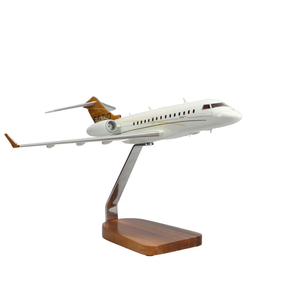 Bombardier Global Express Clear Canopy Limited Edition Large Mahogany Model - PilotMall.com