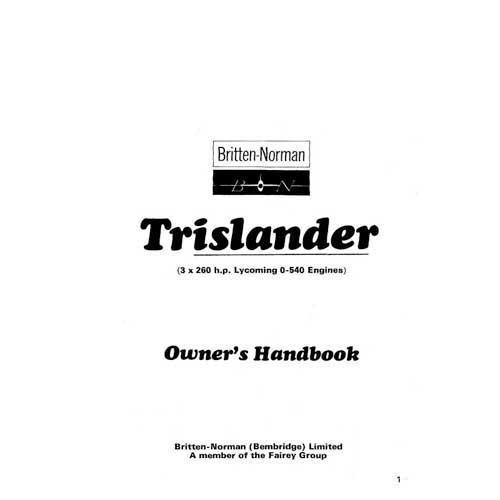 Britten-Norman BN Trislander Owner's Manual 1973 (part# BBBNTRI-O-C) - PilotMall.com