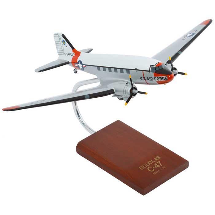C-47A Skytrain (Silver) Mahogany Model - PilotMall.com