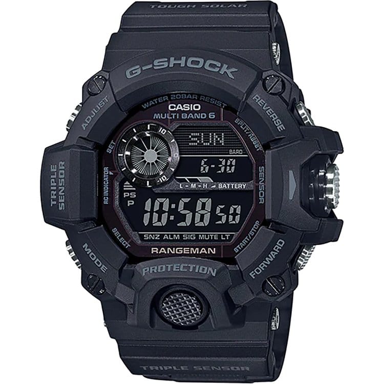 Casio Rangeman G-Shock Black on Black Solar Atomic Watch GW9400-1B