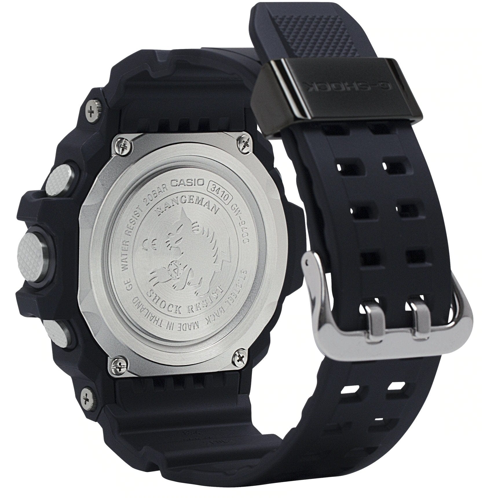 Casio Rangeman G-Shock Black on Black Solar Atomic Watch GW9400-1B - PilotMall.com