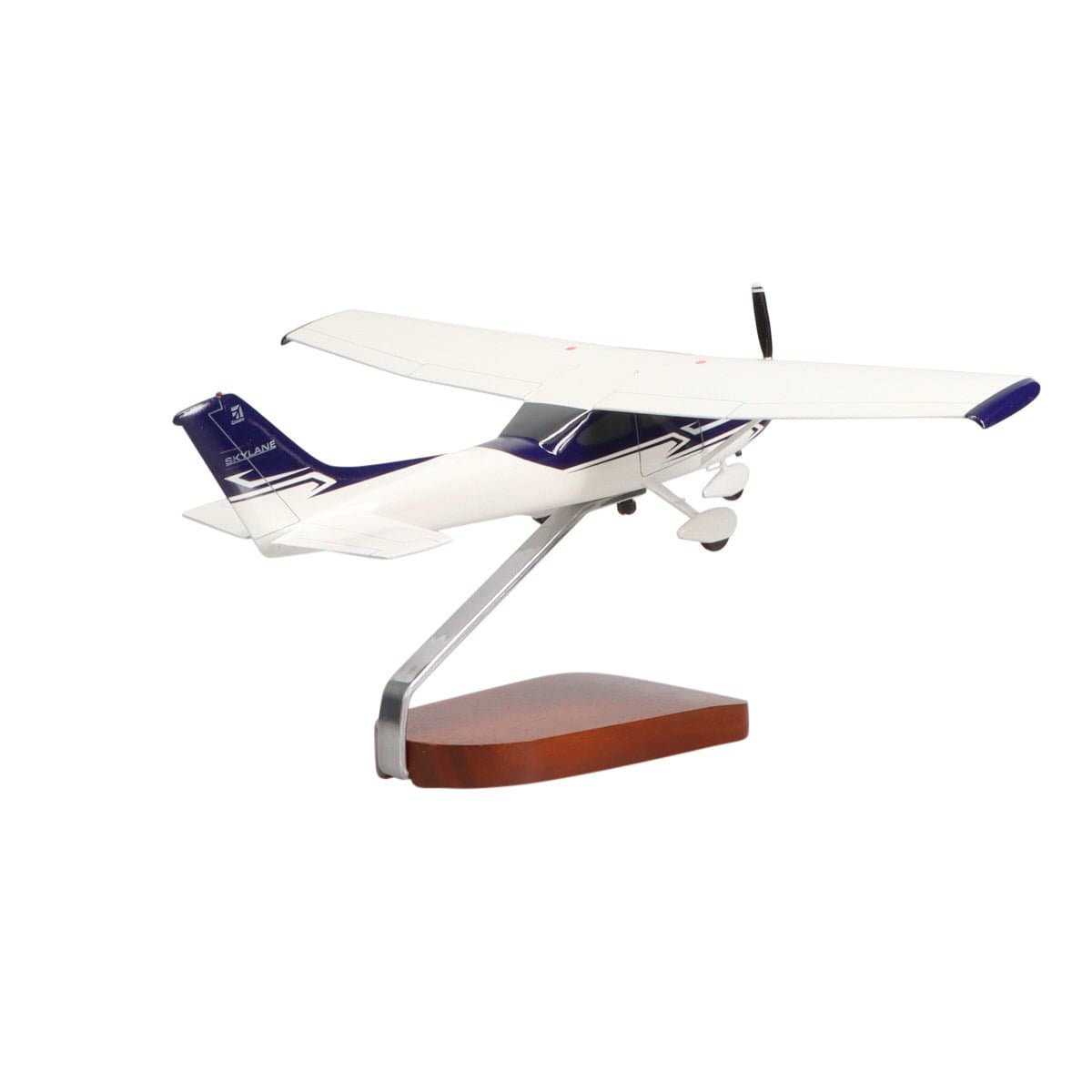 Cessna® 182 Skylane (Blue & White) Large Mahogany Model