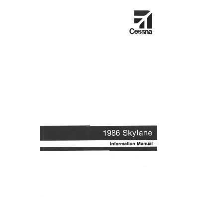 Cessna 182R Skylane 1986 Pilot's Information Manual (D1298-13) - PilotMall.com