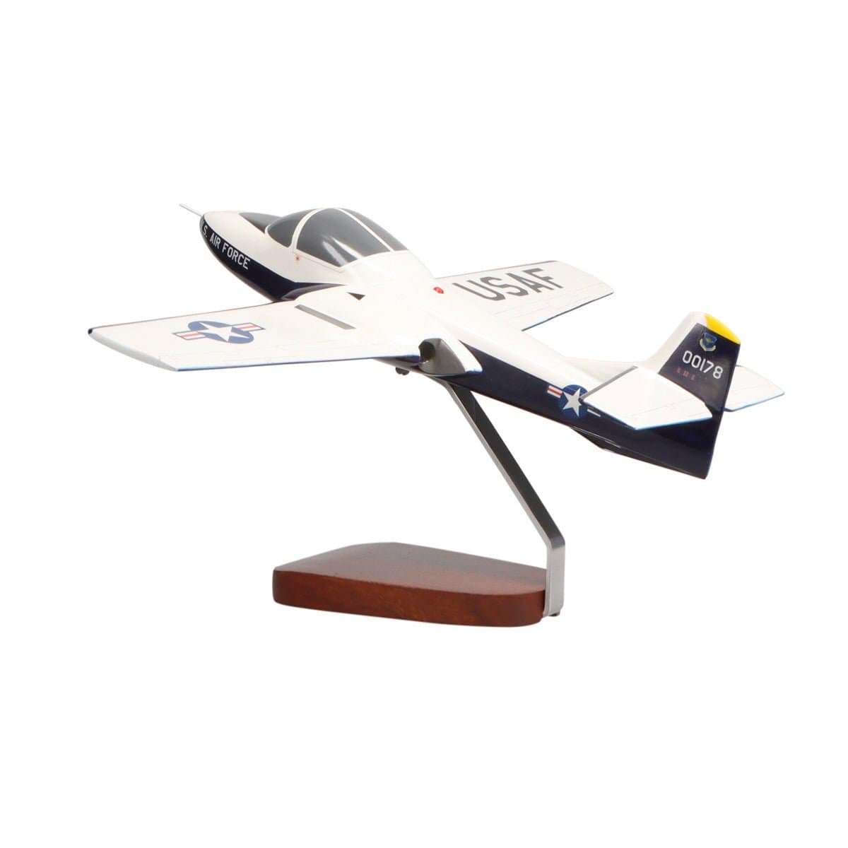 Cessna® T-37B Tweetie Bird (Blue/White) Large Mahogany Model