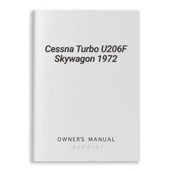 Cessna Turbo U206F Skywagon 1972 Owner's Manual