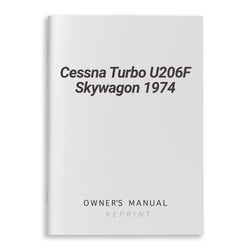 Cessna Turbo U206F Skywagon 1974 Owner's Manual