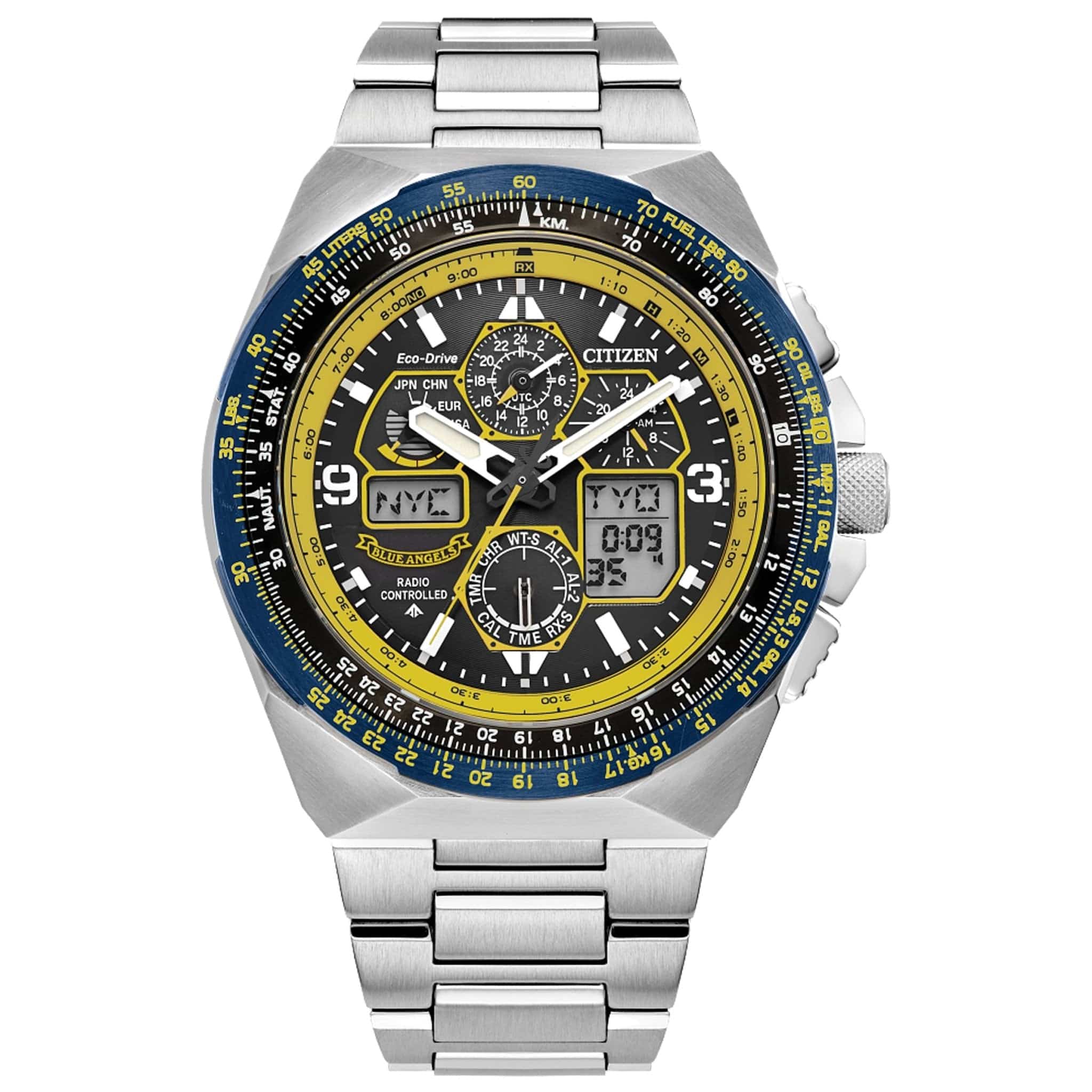Citizen Promaster Skyhawk A-T Blue Dial Stainless Steel Bracelet Watch (Internal E6B) JY8125-54L - PilotMall.com