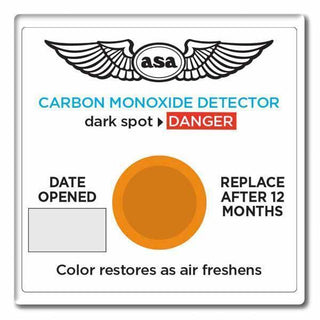 Detector de monóxido de carbono de aviação ASA com alerta visual